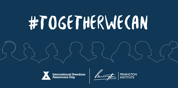 The image is a silouette of peoples heads in white on a blue background. White text reads #TogetherWeCan